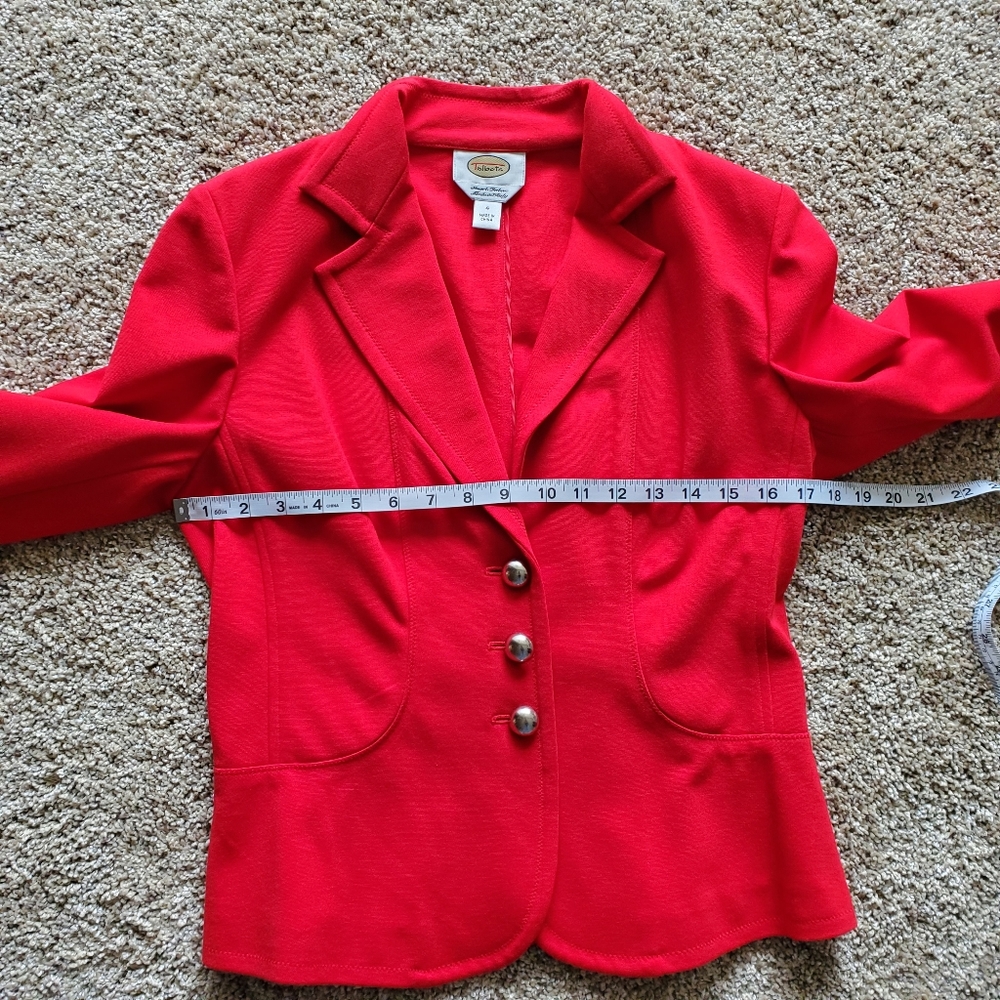 Talbots Red Button Front Jacket, Size 4 - Picture 12 of 12